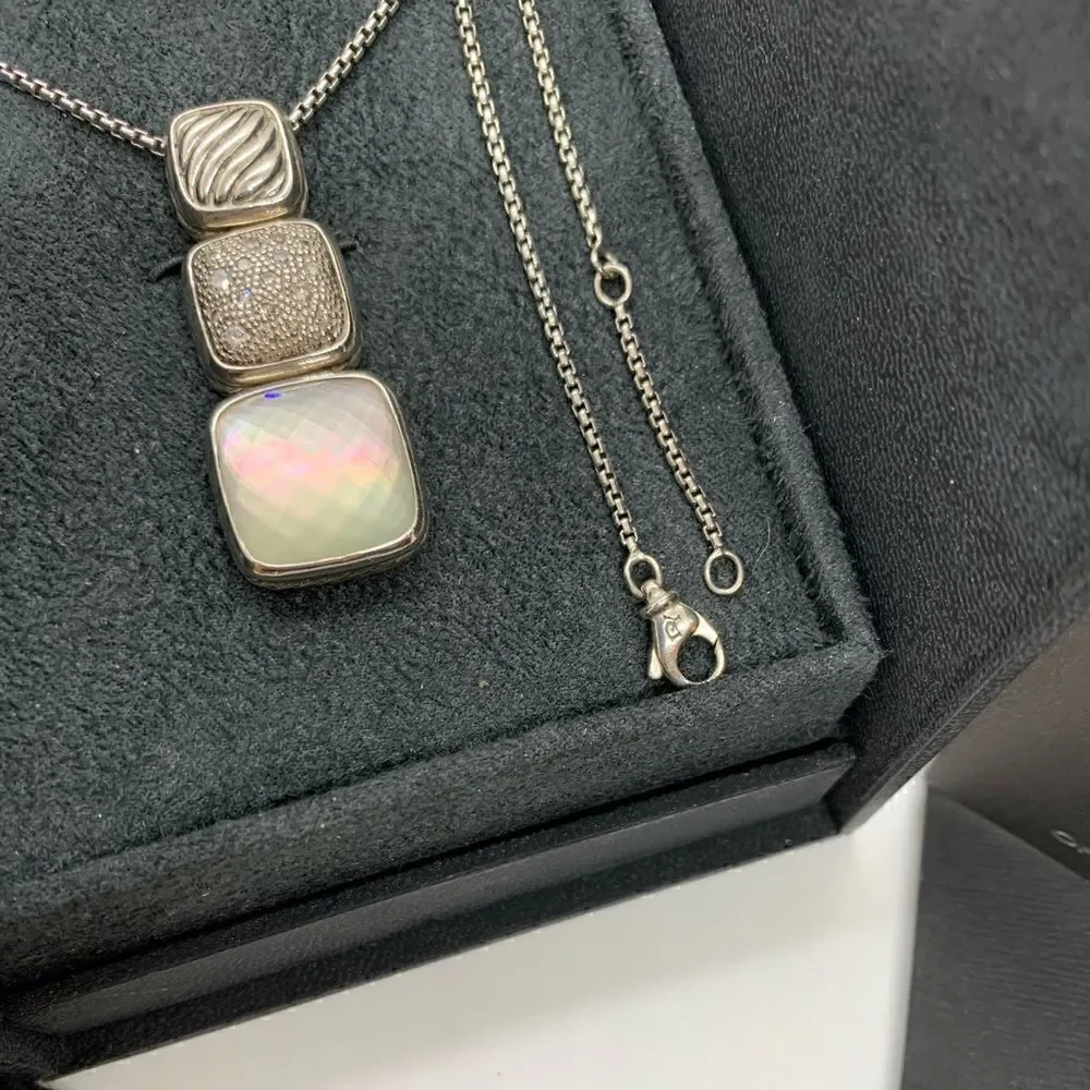 David Yurman Sterling Silver Chicklet Necklace